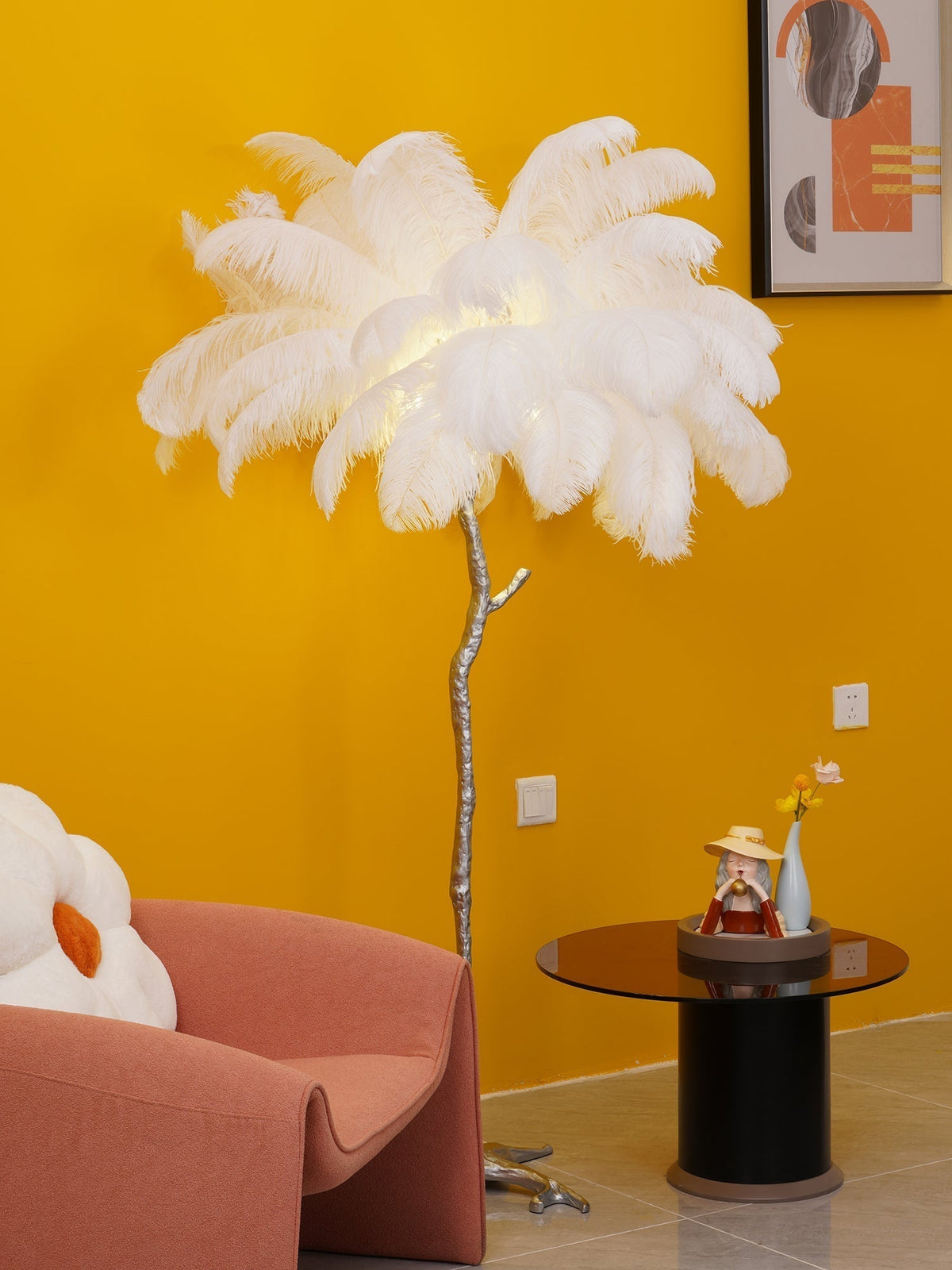 Ostrich Feather Floor Lamp