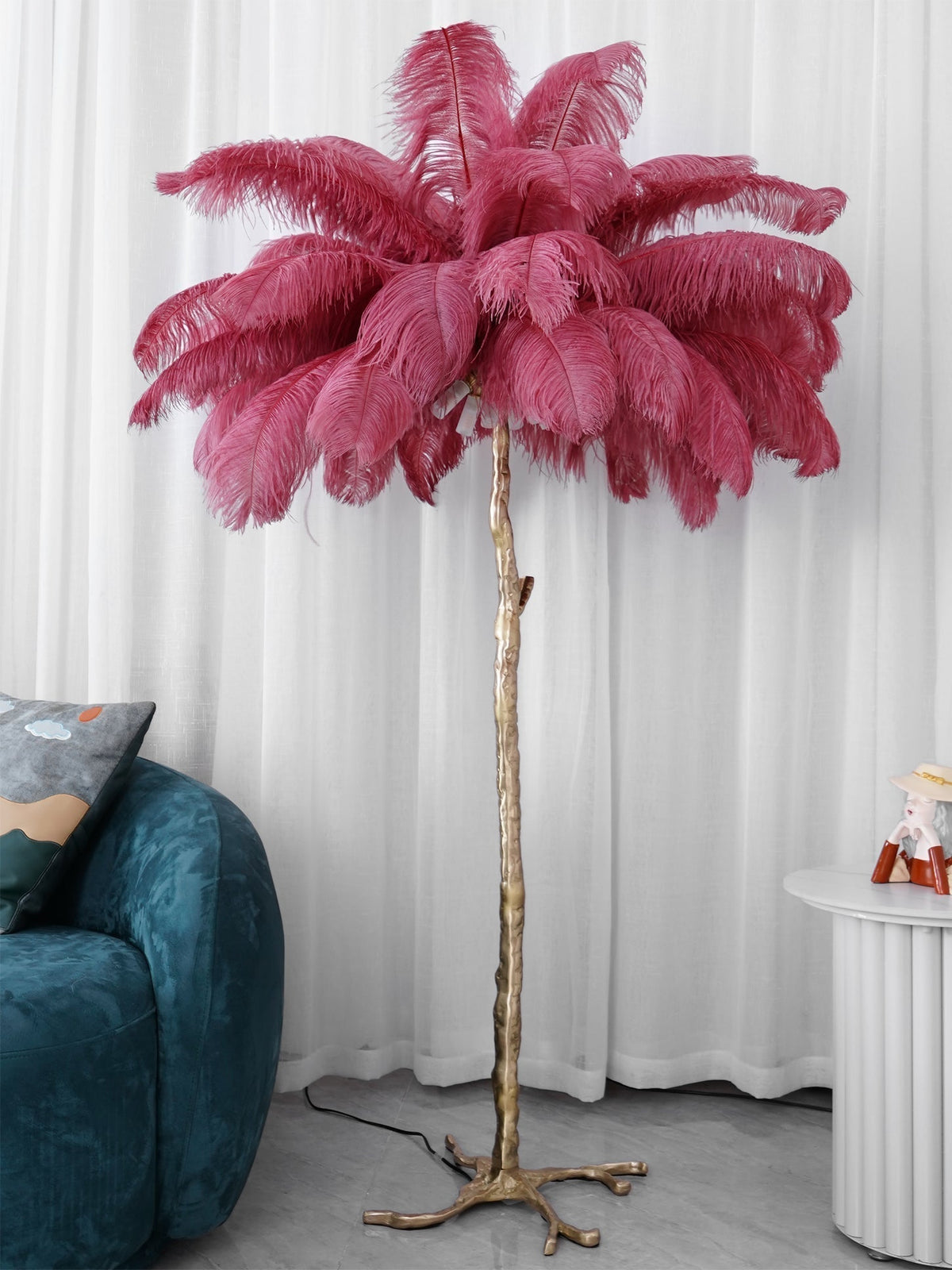Ostrich Feather Floor Lamp