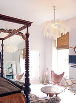 Ostrich Feather Pendant Lamp