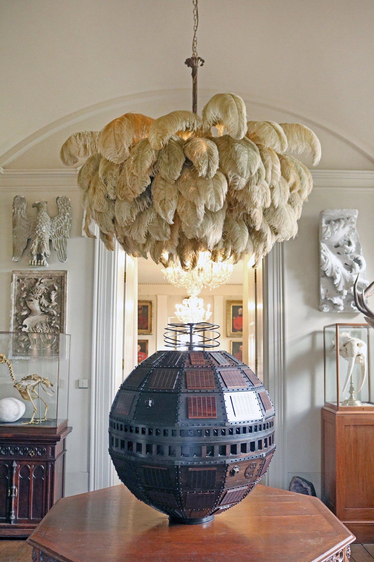 Ostrich Feather Pendant Lamp