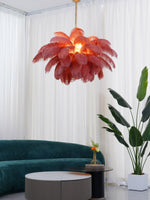 Ostrich Feather Pendant Lamp