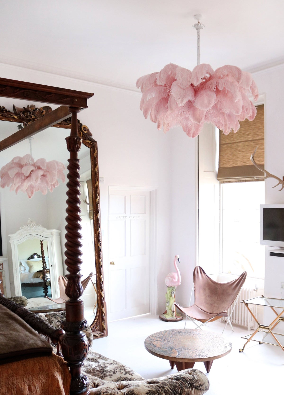 Ostrich Feather Pendant Lamp