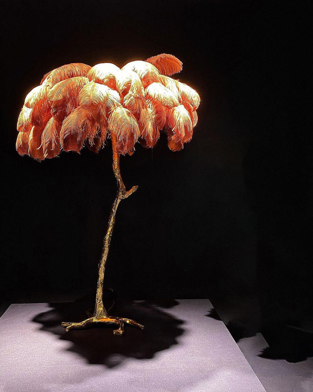 Ostrich Feather Floor Lamp