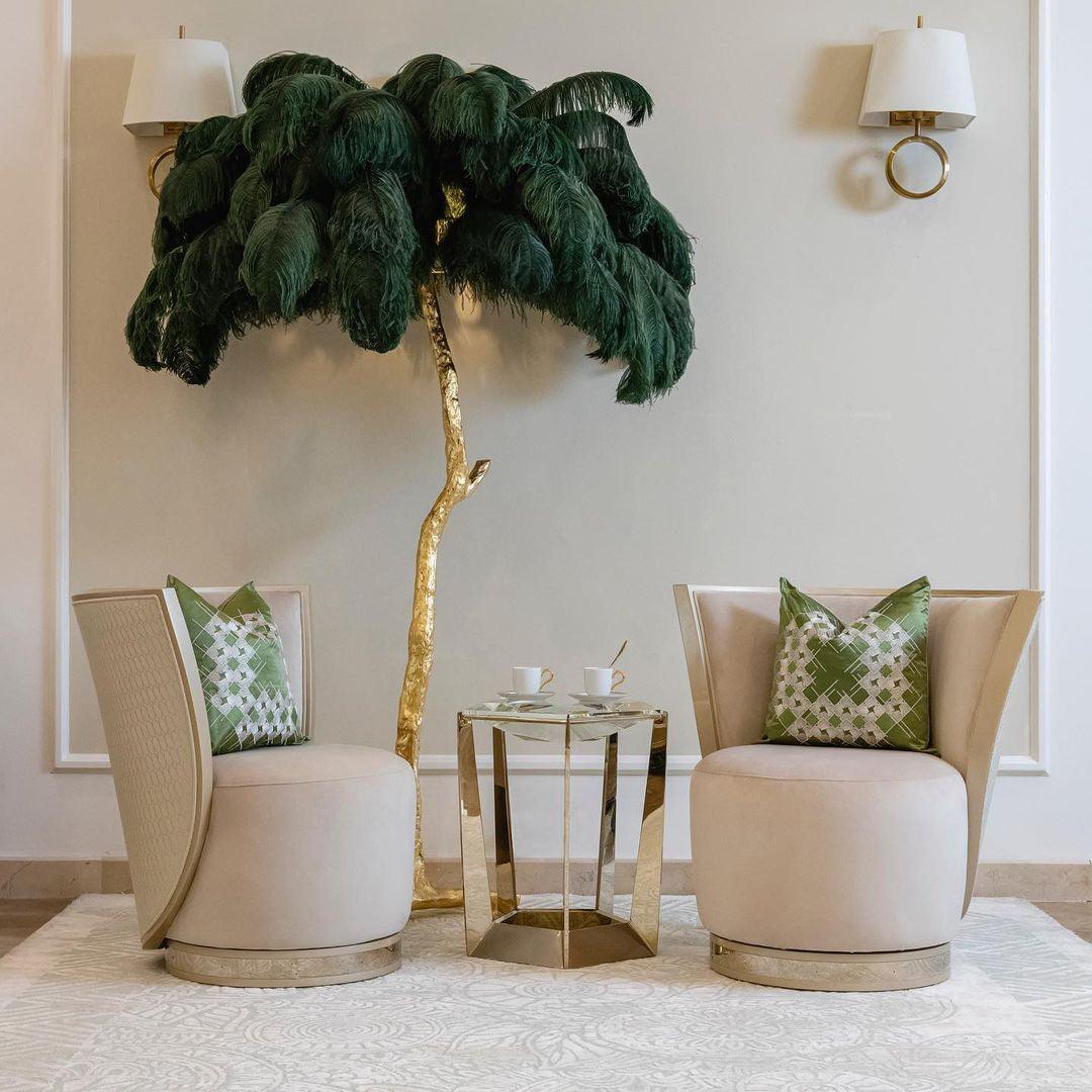 Ostrich Feather Floor Lamp