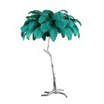 Ostrich Feather Brass Floor Lamp