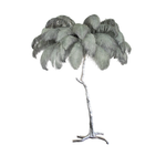 Ostrich Feather Brass Floor Lamp