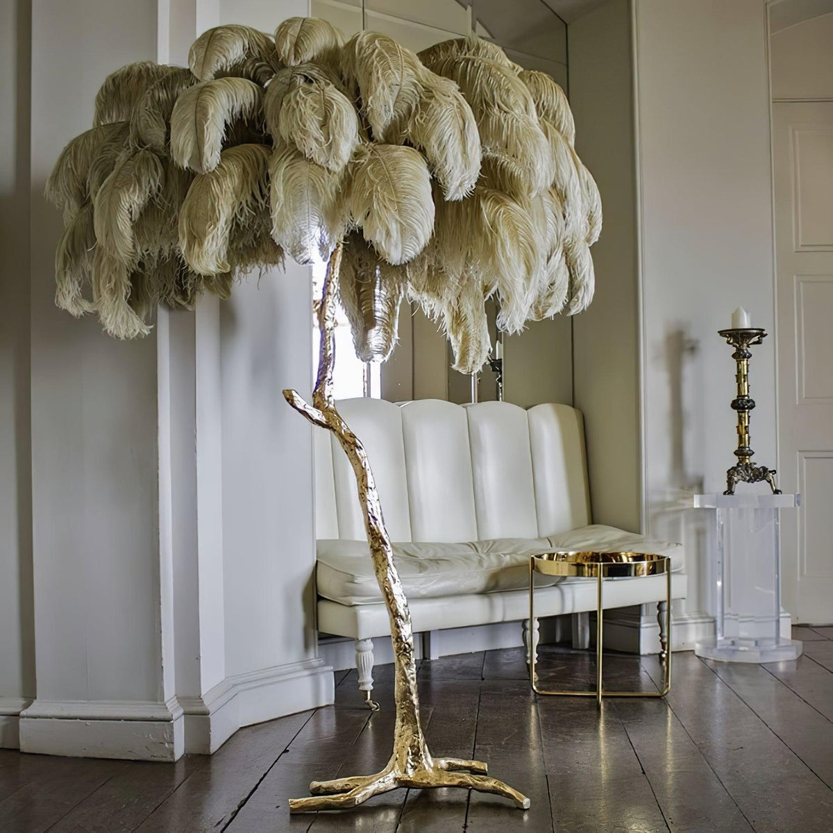 ostrich-feather-floor-light