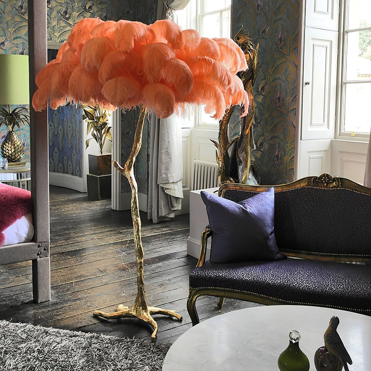 ostrich-feather-floor-light