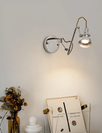 Otto Swing Arm Wall Sconce with Adjustable Metal Arm and Glass Shade