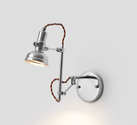 Otto Swing Arm Wall Sconce with Adjustable Metal Arm and Glass Shade