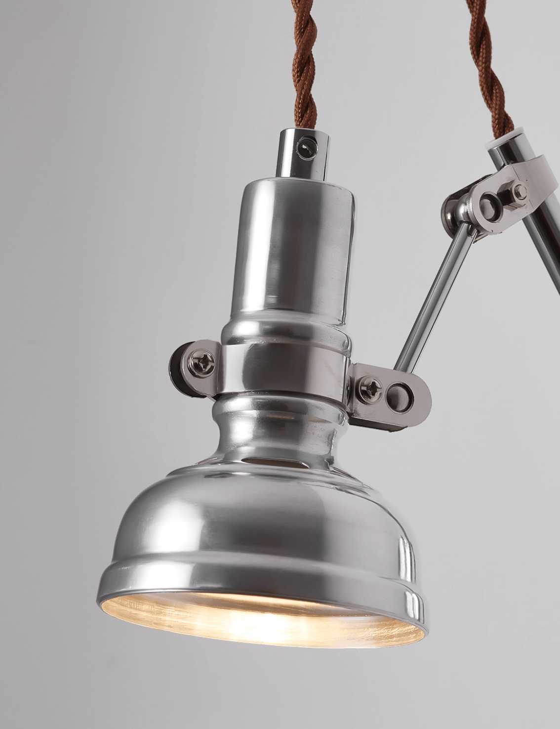 Otto Swing Arm Wall Sconce with Adjustable Metal Arm and Glass Shade