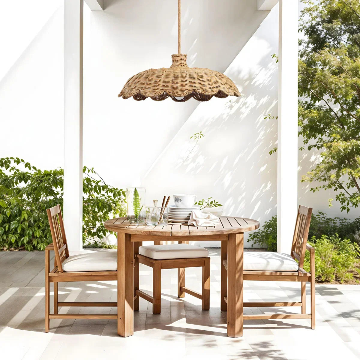Boho Chic Rattan Woven Pendant Lamp