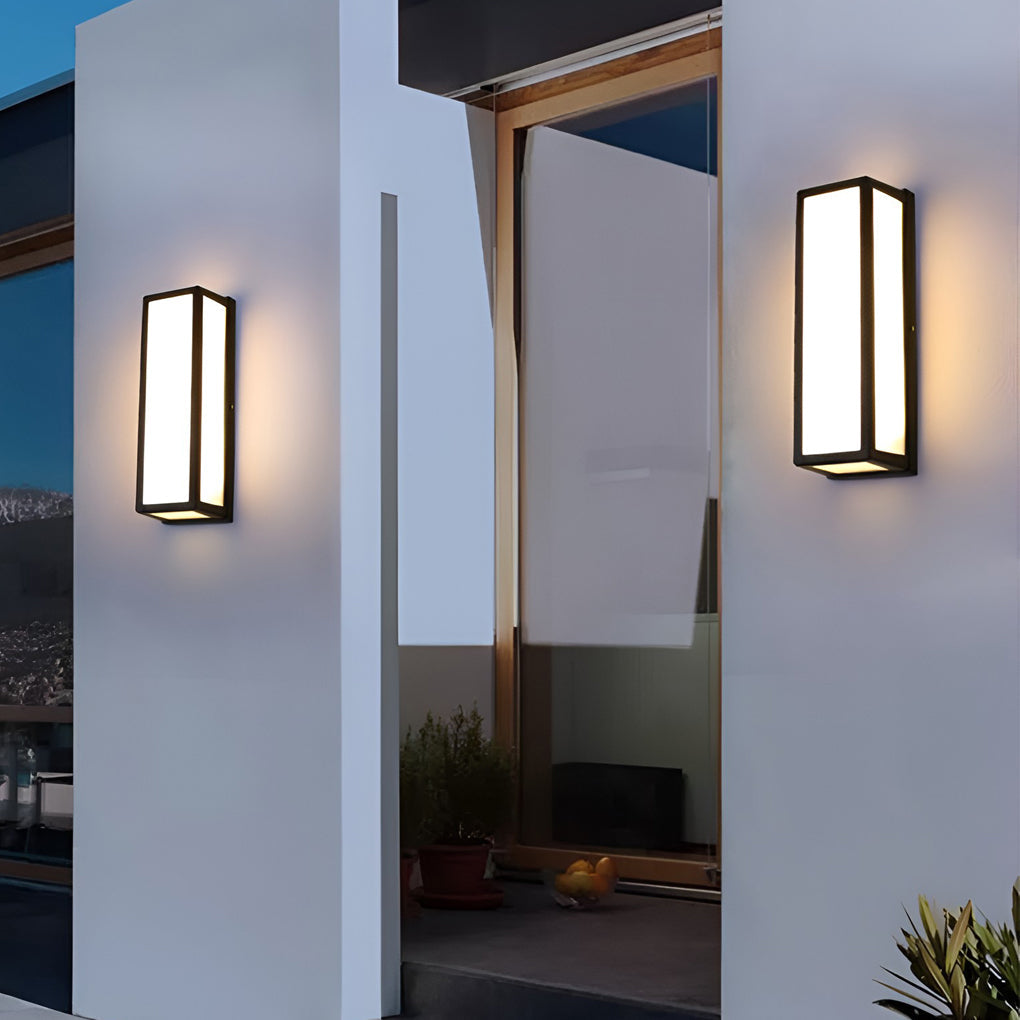 Modern Black Outdoor Wall Sconce with Motion Sensor and LED Illumination