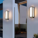 Modern Black Outdoor Wall Sconce with Motion Sensor and LED Illumination