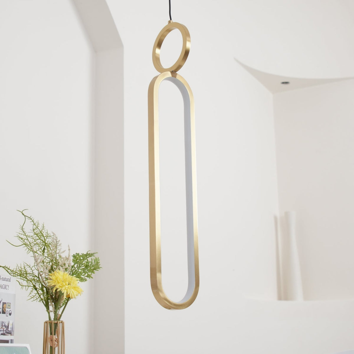 Led Oval Linear Pendant Light
