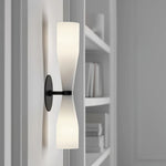 Ovalo Duo Modern Smoked Glass Wall Sconce with Brass Backplate