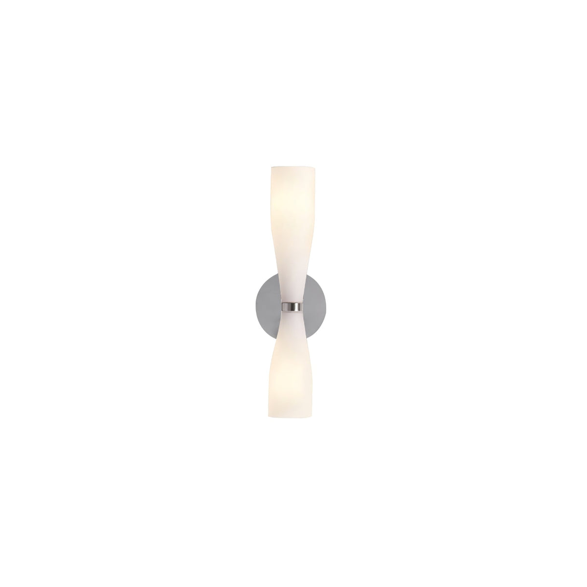Ovalo Duo Modern Smoked Glass Wall Sconce with Brass Backplate