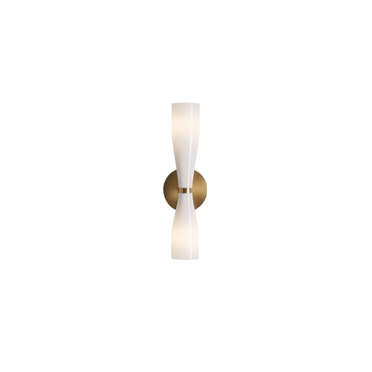 Ovalo Duo Modern Smoked Glass Wall Sconce with Brass Backplate