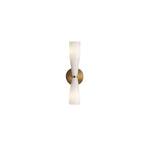 Ovalo Duo Modern Smoked Glass Wall Sconce with Brass Backplate