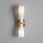 Ovalo Duo Modern Smoked Glass Wall Sconce with Brass Backplate
