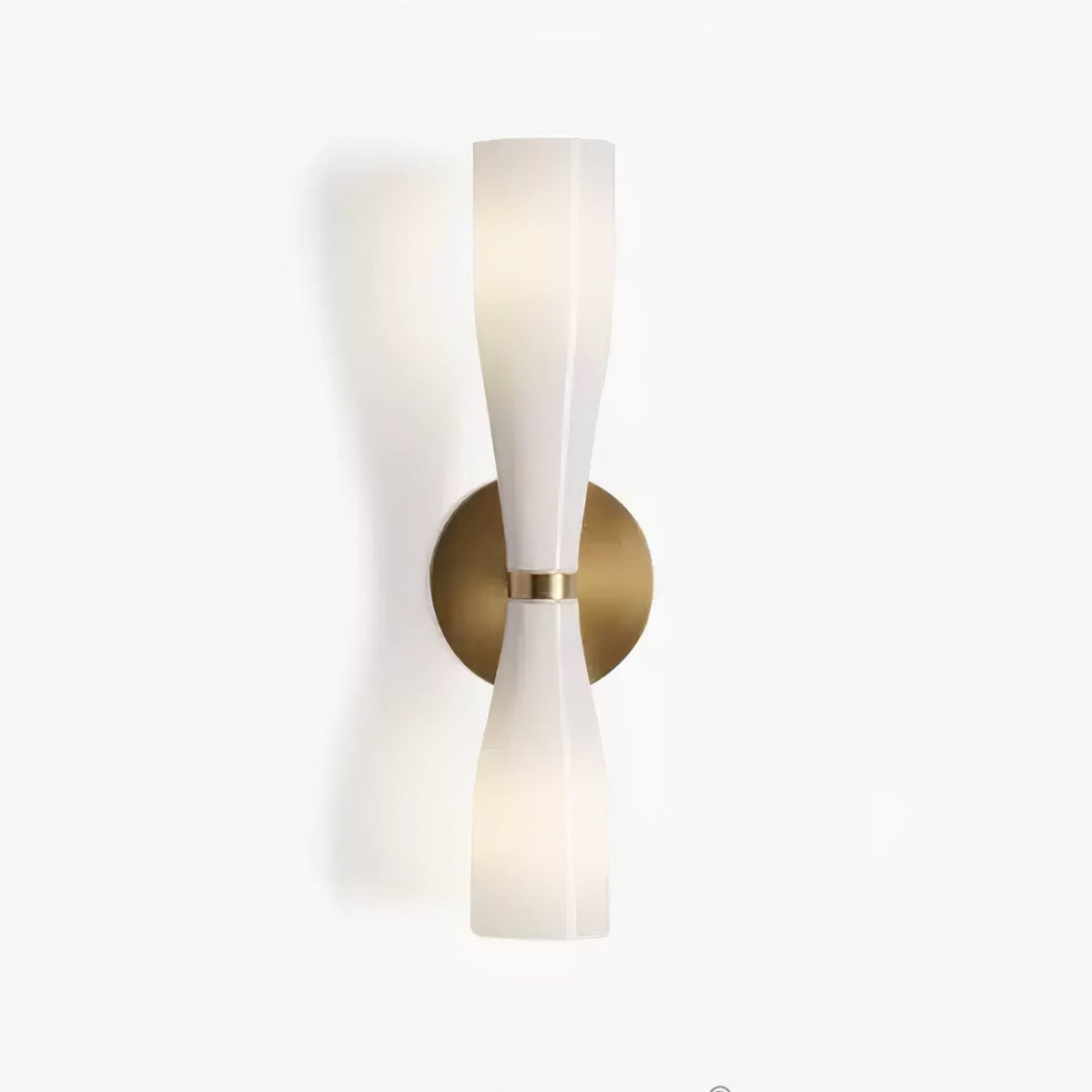 Ovalo Duo Modern Smoked Glass Wall Sconce with Brass Backplate