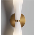 Ovalo Duo Modern Smoked Glass Wall Sconce with Brass Backplate