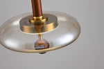 Ovalo Walnut Wood LED Pendant Light with Brass Accents