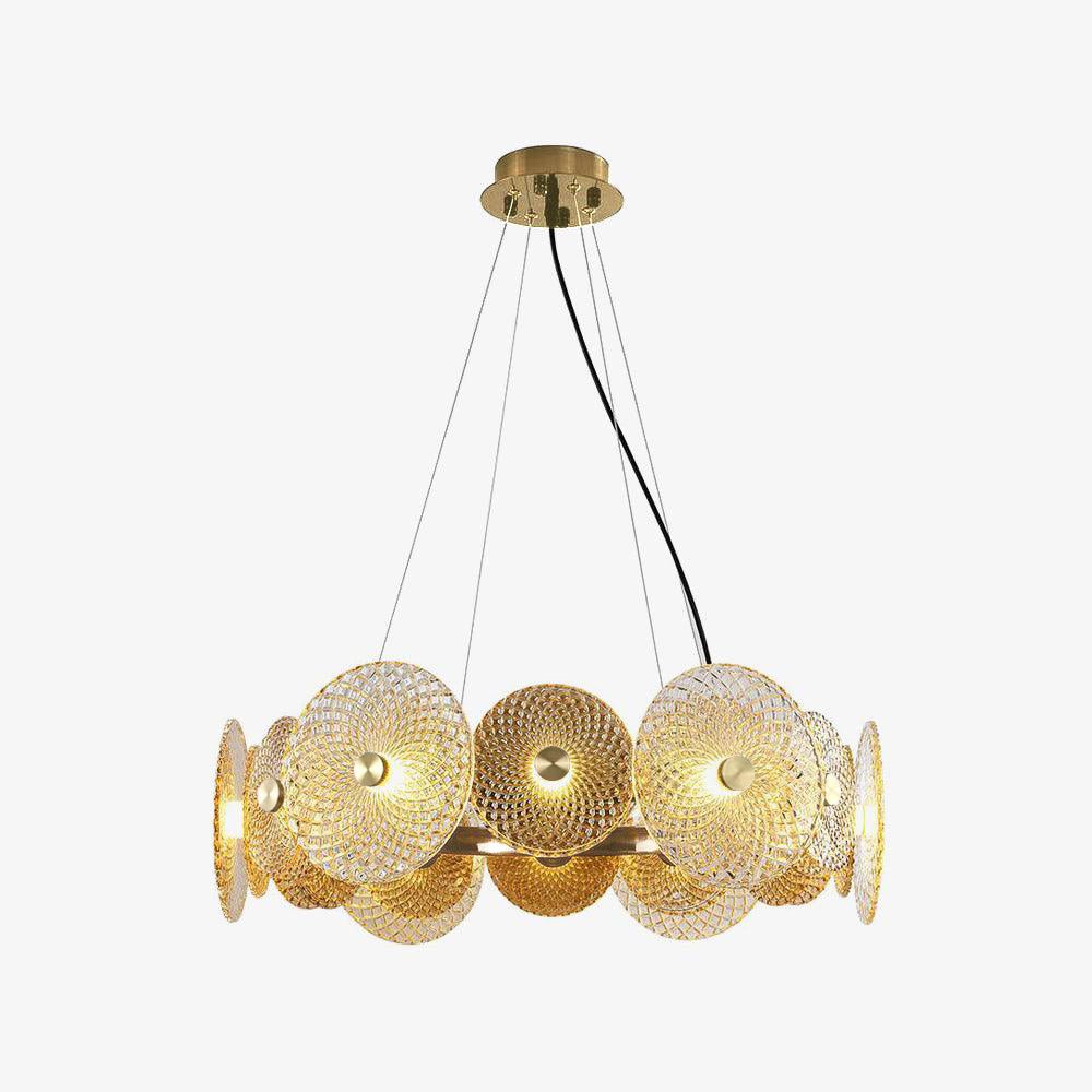 Paige Modern Crystal Glass Chandelier in Bronzed Iron for Dining Room and Foyer
