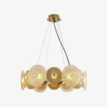 Paige Modern Crystal Glass Chandelier in Bronzed Iron for Dining Room and Foyer
