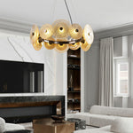 Paige Modern Crystal Glass Chandelier in Bronzed Iron for Dining Room and Foyer