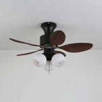 Palm Leaf Ceiling Fan Light with Frosted Globes, 32"