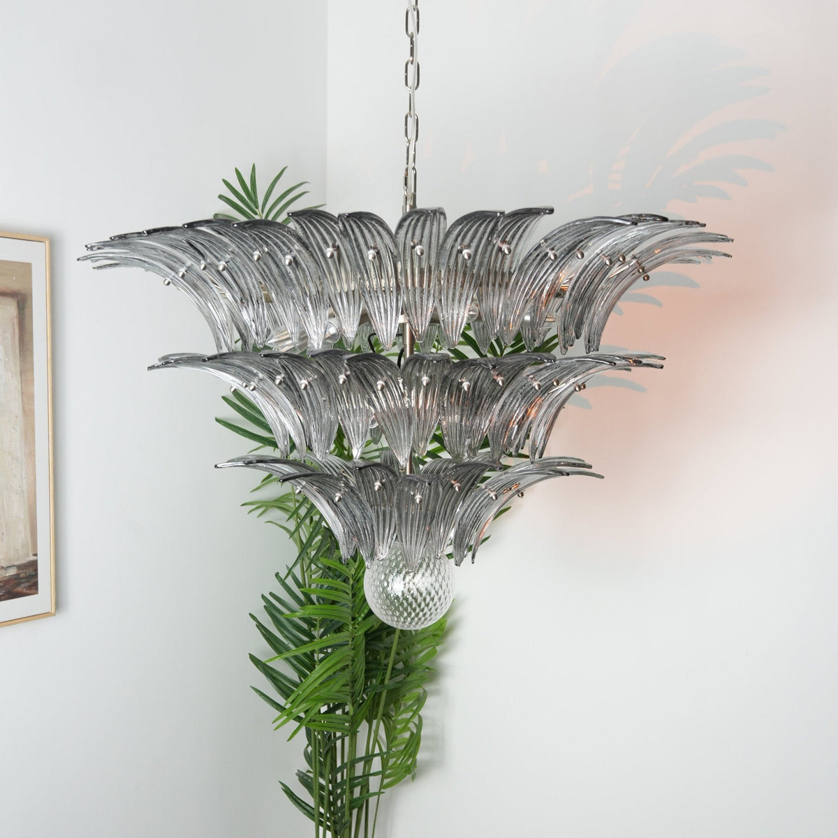 Palm Grove Glass Chandelier – Handcrafted Murano-Style Pendant Light for Dining & Living Rooms