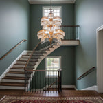 Palmera Brass Chandelier – Art Deco Crystal Palm Frond Light