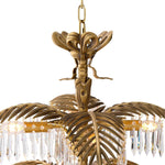 Palmera Brass Chandelier – Art Deco Crystal Palm Frond Light