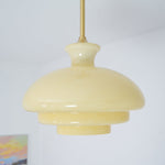 Paolina Glass Pendant Light – Mid-Century Modern Ceiling Lamp in Gold