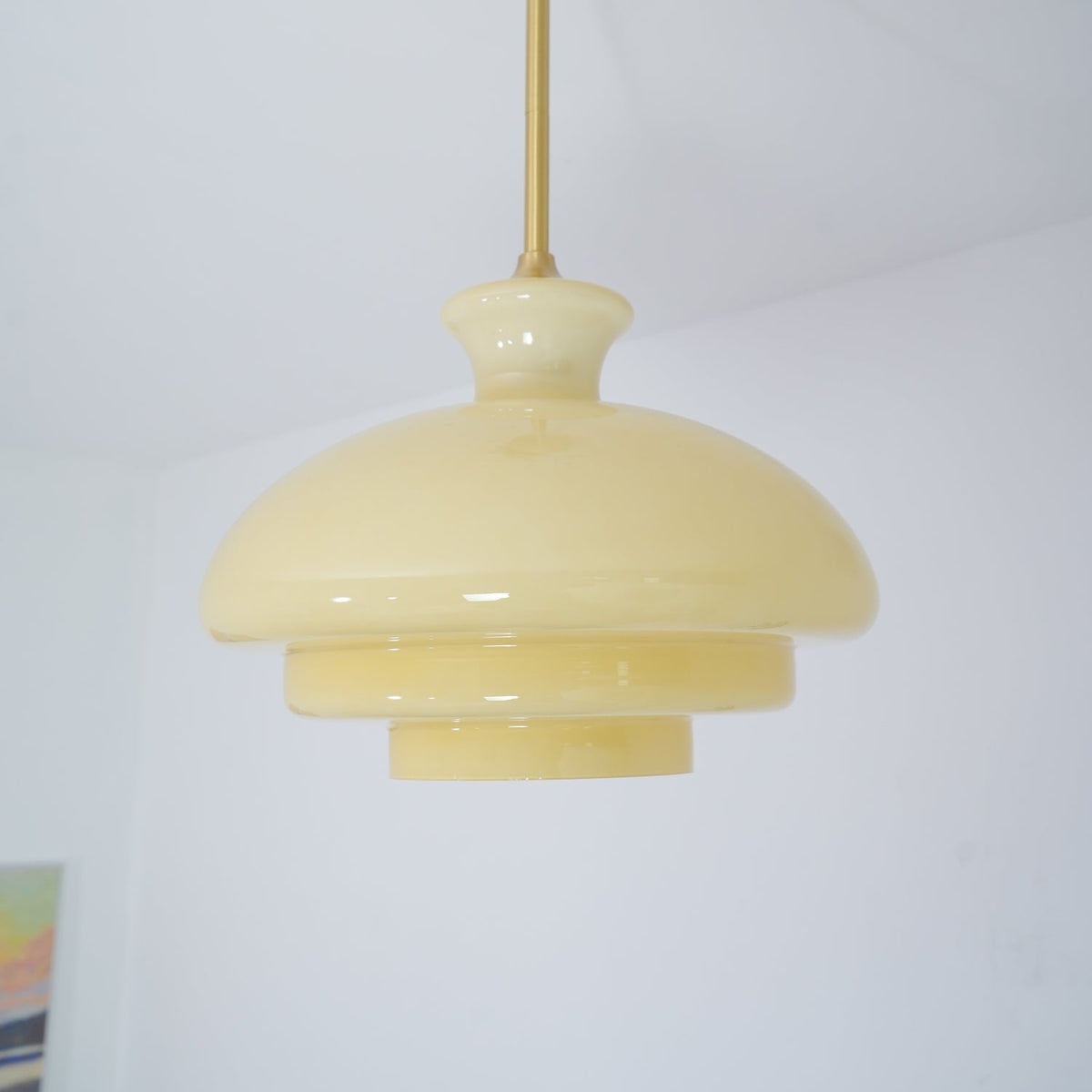 Paolina Glass Pendant Light – Mid-Century Modern Ceiling Lamp in Gold