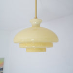 Paolina Glass Pendant Light – Mid-Century Modern Ceiling Lamp in Gold