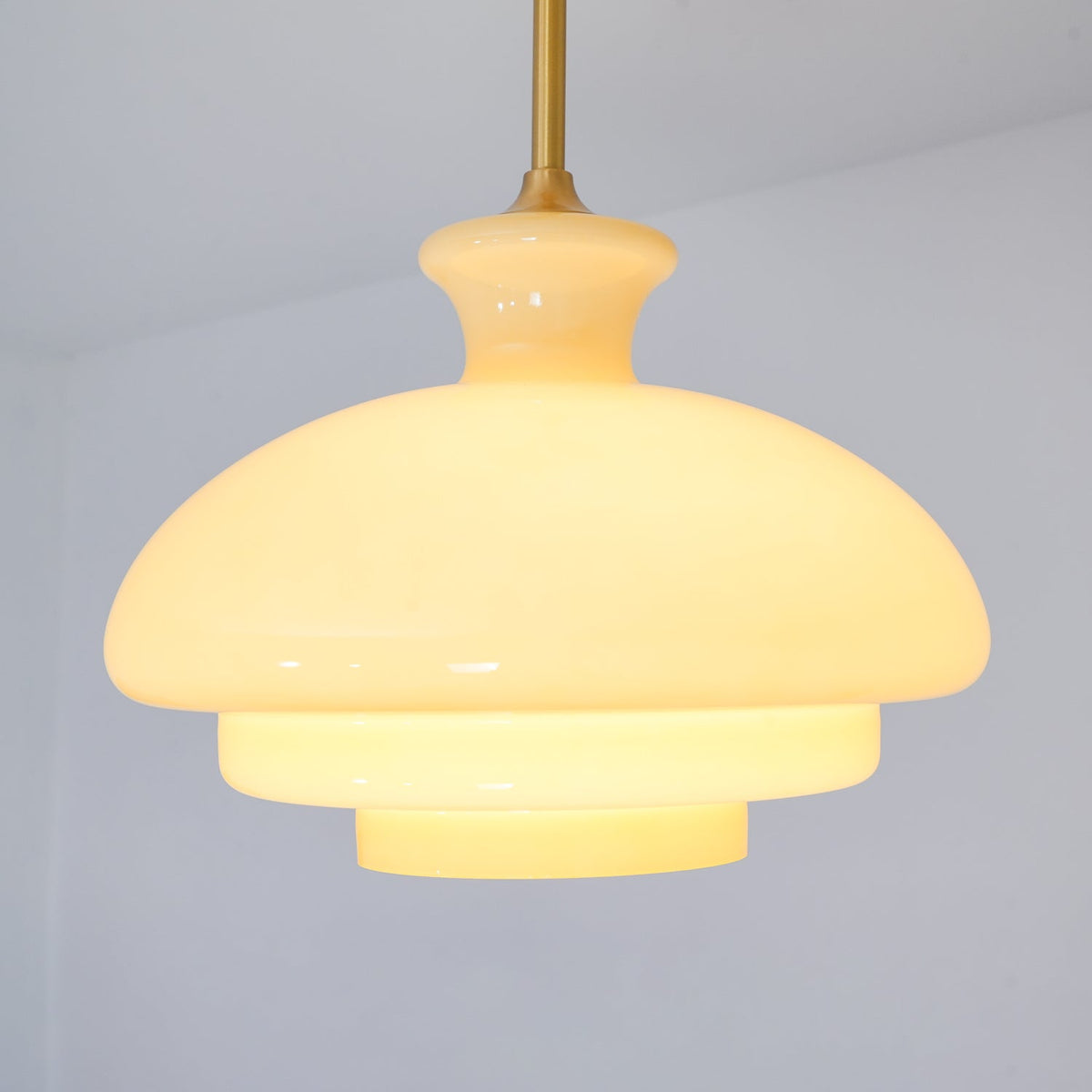 Paolina Glass Pendant Light – Mid-Century Modern Ceiling Lamp in Gold