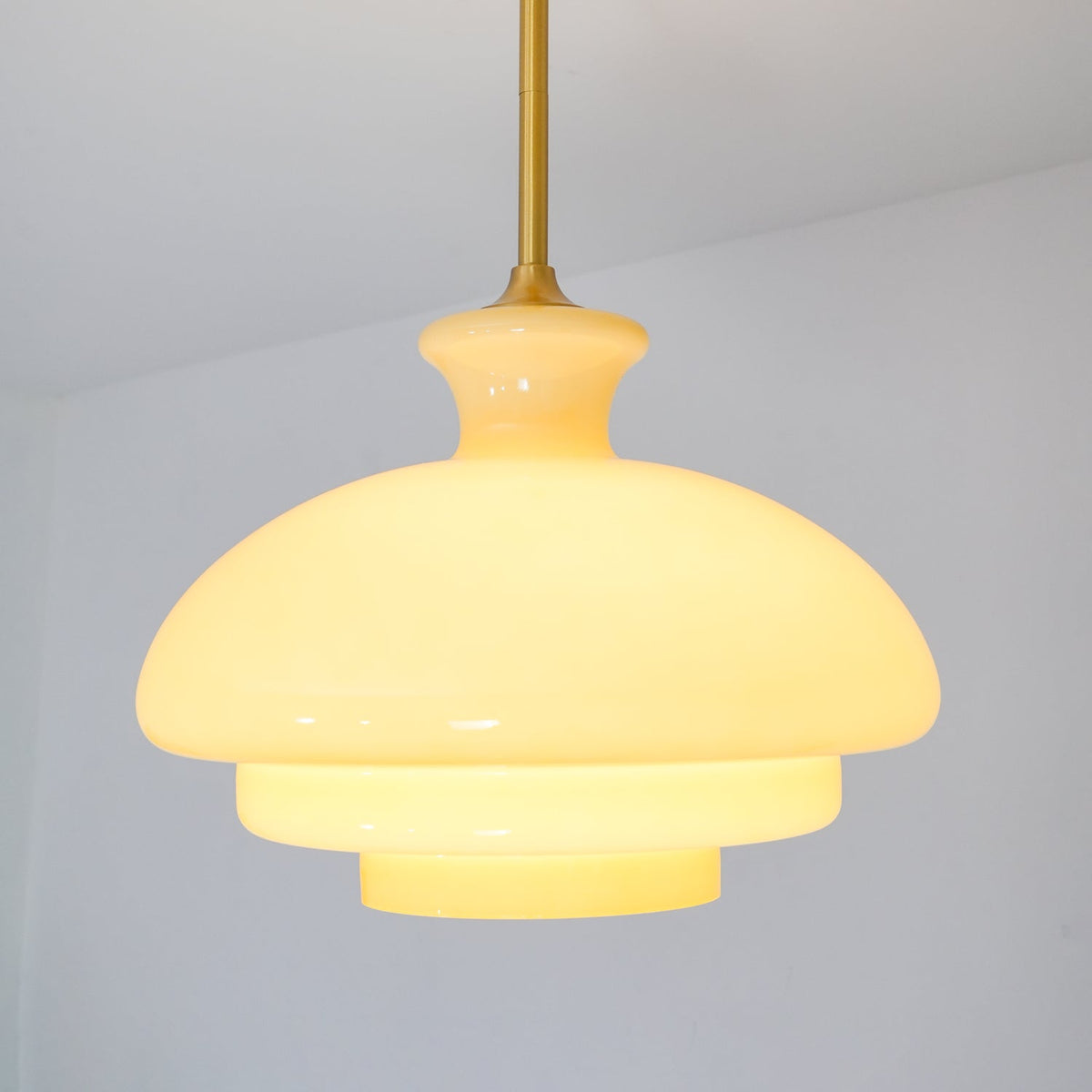 Paolina Glass Pendant Light – Mid-Century Modern Ceiling Lamp in Gold