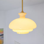 Paolina Glass Pendant Light – Mid-Century Modern Ceiling Lamp in Gold