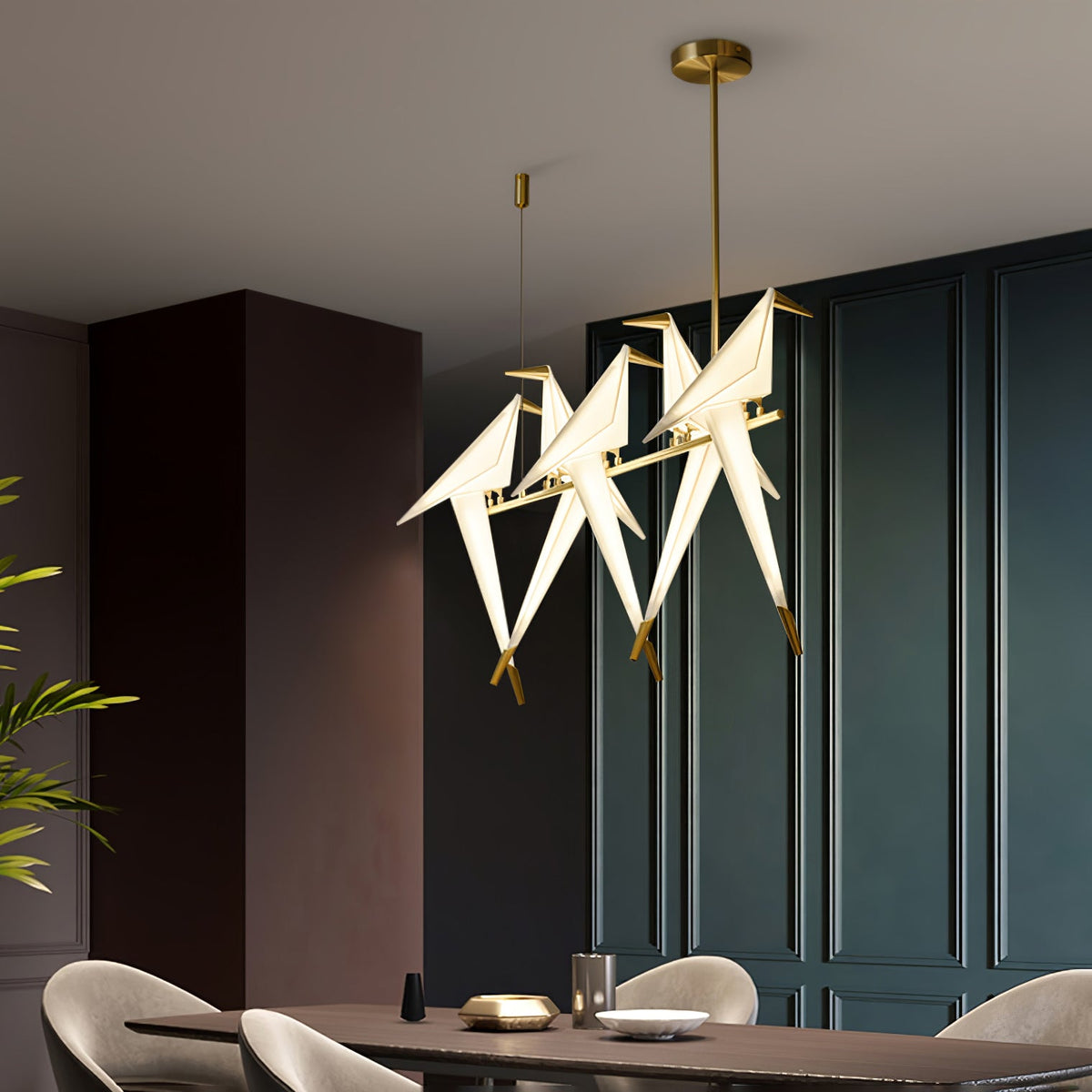 Paper Crane Bird Led Chandelier
