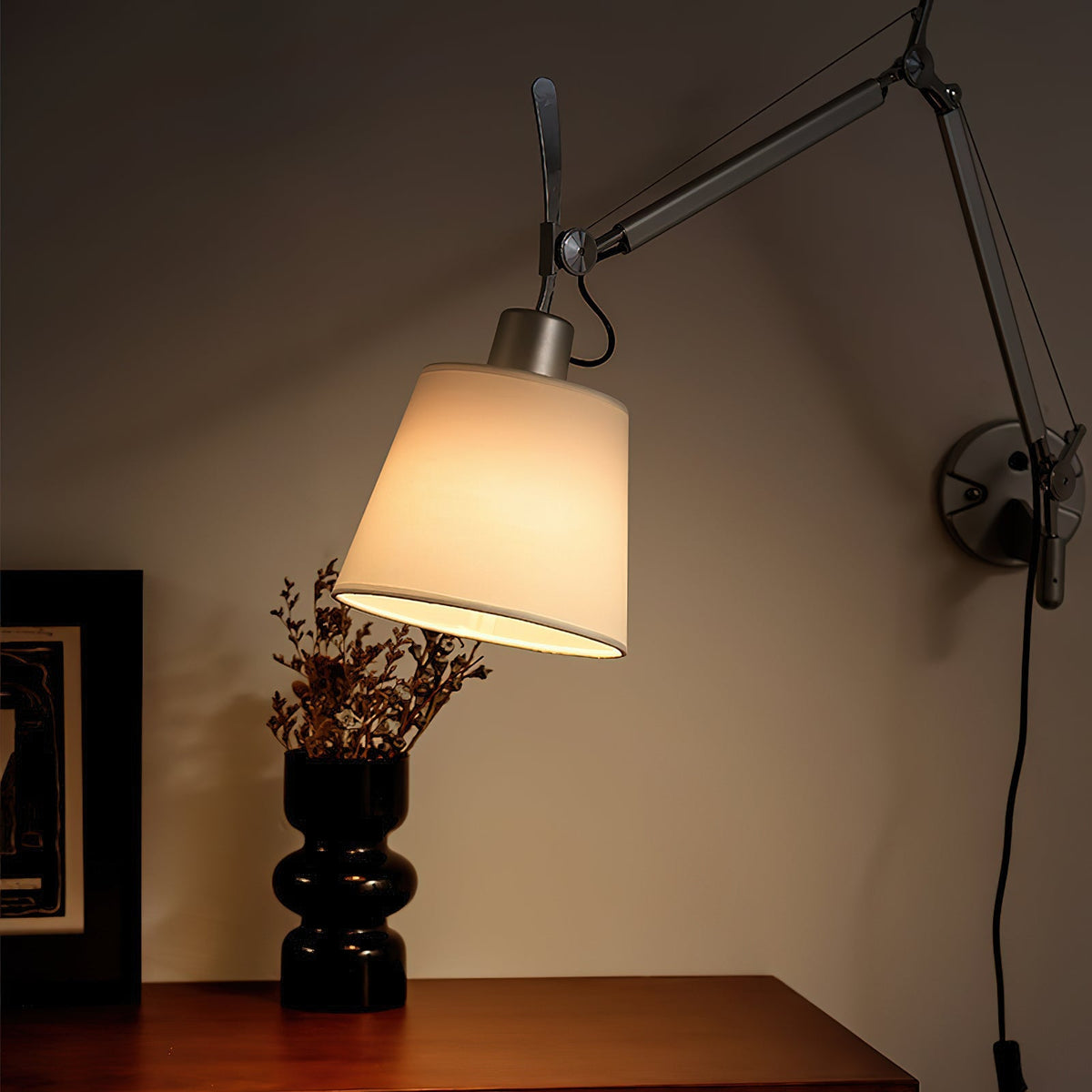 Swing Arm Bedside Wall Lamp For Bedroom