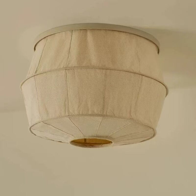 Patchwork Quilt Fabric Drum Ceiling Light for Bedroom and Living Room