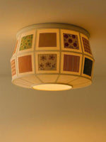 Patchwork Quilt Fabric Drum Ceiling Light for Bedroom and Living Room