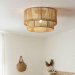 Patrici Woven Hemp Rope Ceiling Light, Modern Drum Shade Pendant for Living Room, Bedroom, Dining Room