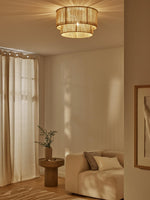 Patrici Woven Hemp Rope Ceiling Light, Modern Drum Shade Pendant for Living Room, Bedroom, Dining Room