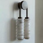 Calla Ribbed Alabaster Wall Sconce with Antique Brass Accents