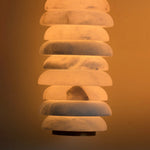 Calla Ribbed Alabaster Wall Sconce with Antique Brass Accents