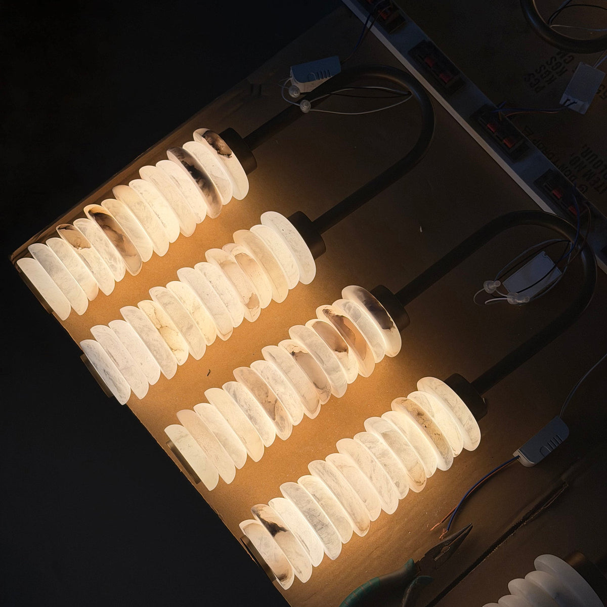 Calla Ribbed Alabaster Wall Sconce with Antique Brass Accents