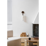 Helix Alabaster Wall Sconce in Bronze with Warm LED Light